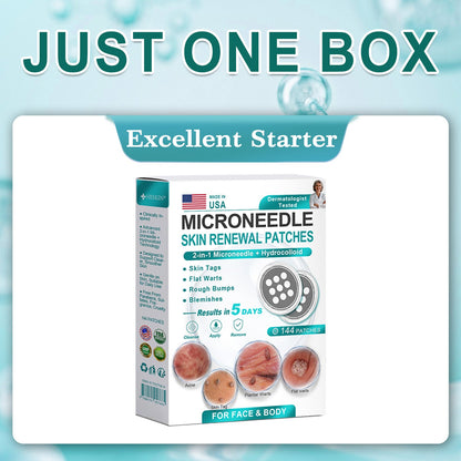 Hiskin ® 2-in-1 Microneedle & Hydrocolloid Patch👨‍⚕️ | Removes raised moles, acne, flat warts, and skin tags | Helps improve wrinkles, scars, and blemishes | Invisible patches for face and body💖